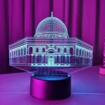 GearUP Acrylic Multicolor Night Lamp (Al-Aqsa Mosque) – Black